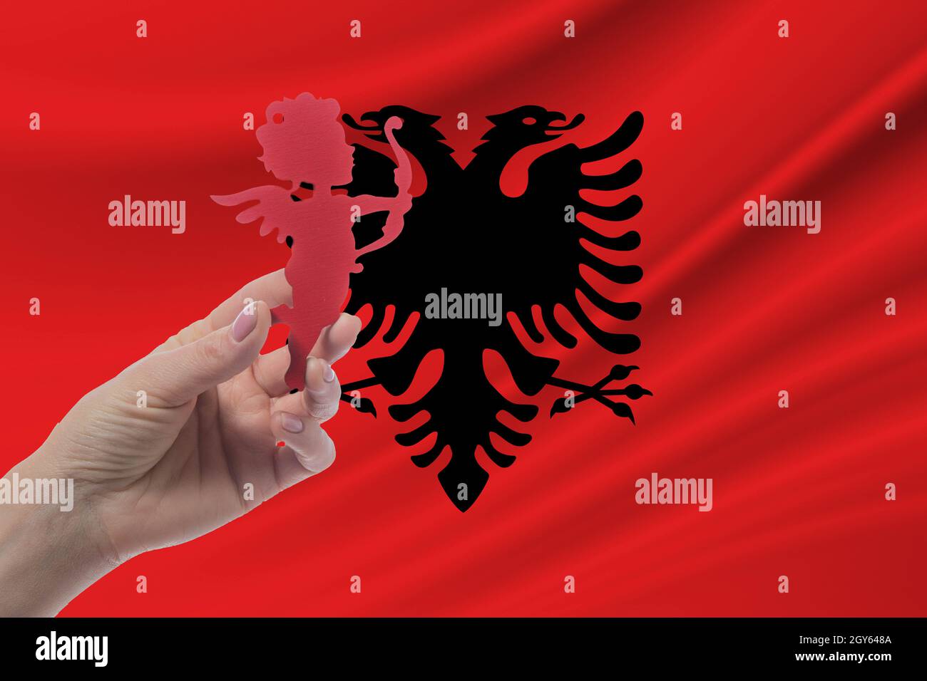 Valentinstag in Albanien. Beziehungen in Albanien. Wir feiern den internationalen Valentinstag Stockfoto