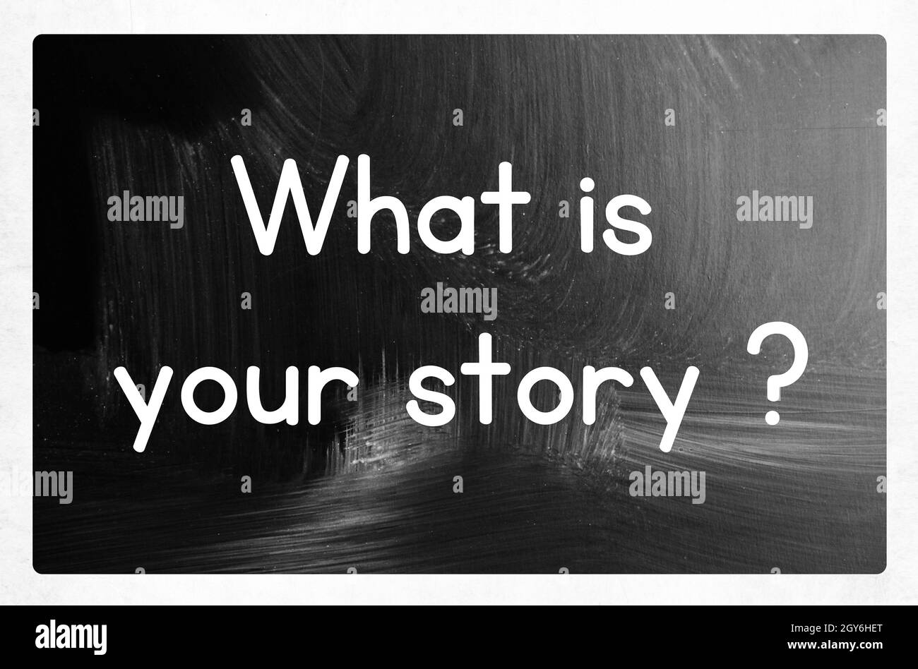 Was ist Ihre Geschichte? Stockfoto