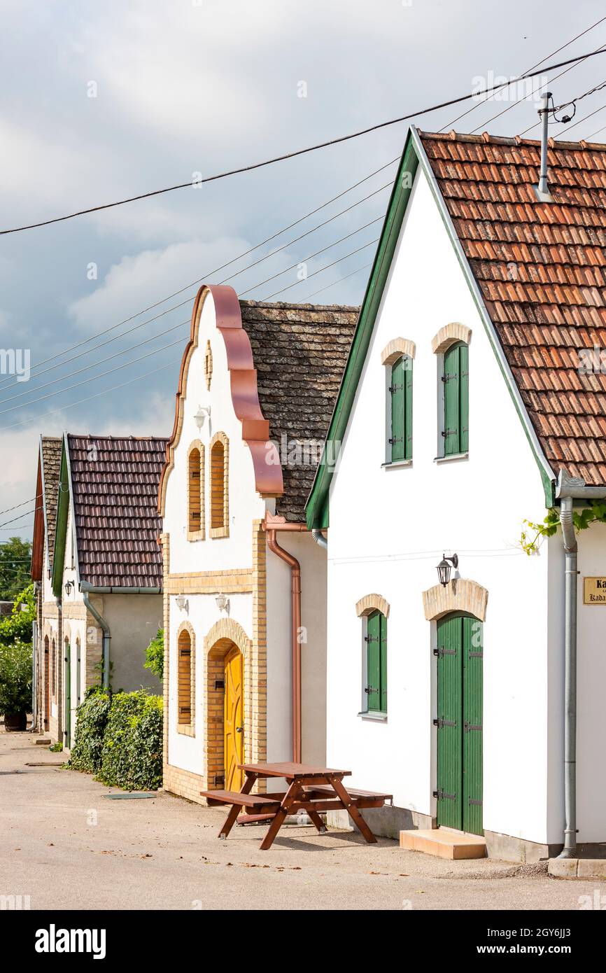 Weinstraße in Hajos, Kalocsa County, Südliche Tiefebene, Ungarn Stockfoto