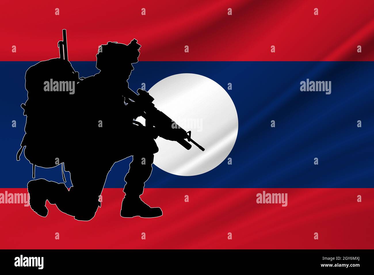 Unabhängigkeitstag Laos Militär von Laos Gedenktag der gefallenen Soldaten Laos. Stockfoto