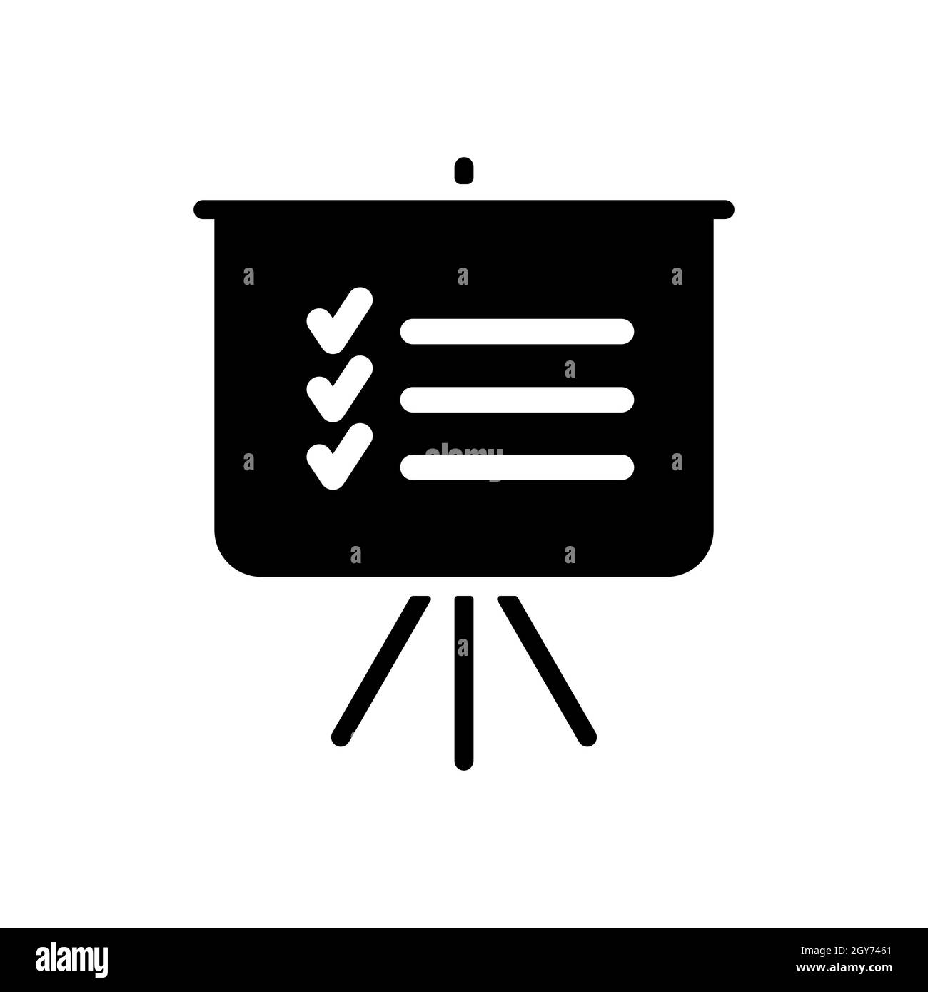 Statistiken im Trainingsboard umreißen Glyphen-Symbol. Planungsschild. Unternehmen. Graph-Symbol für Ihr Website-Design, Logo, App, UI. Vektorgrafik, E Stockfoto