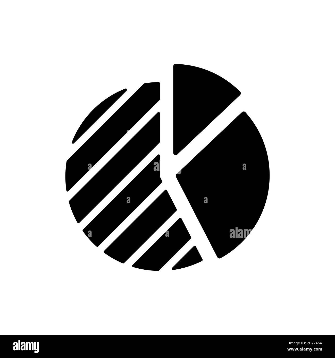 Vektor des Glyphen-Symbols im Kreisdiagramm. Finanzzeichen. Graph-Symbol für Ihr Website-Design, Logo, App, UI. Vektorgrafik, EPS10. Stockfoto