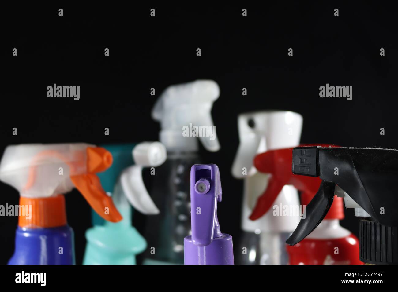 Reinigungsinstrumente Diffusor Sprays Desinfektion Pflege Schutz Hygiene Stockfoto