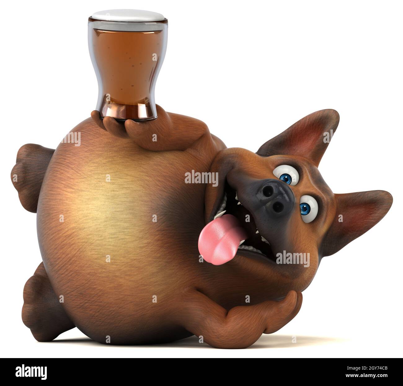 Spaß deutscher Schäferhund - 3D-Darstellung Stockfoto