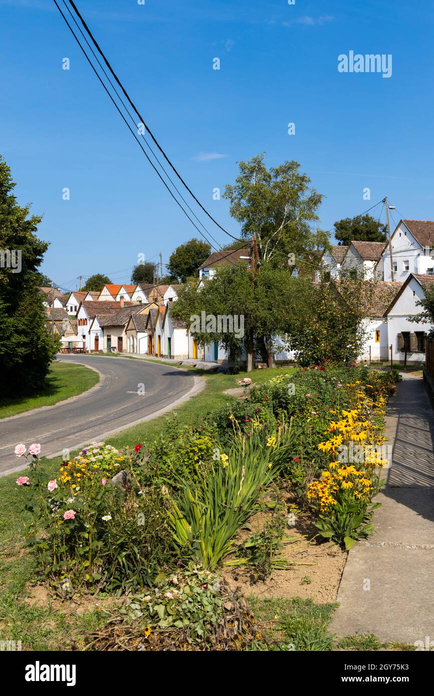 Weinkeller in Villanykovesd, Villany, Ungarn Stockfoto