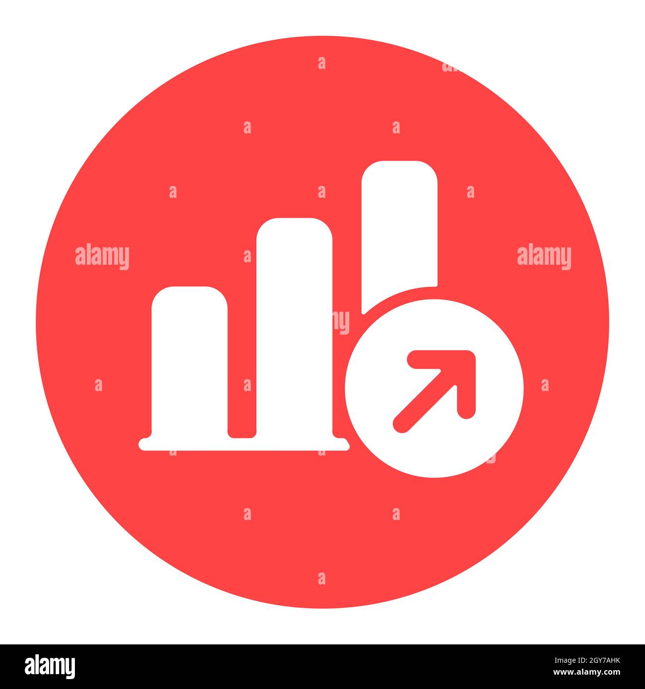 Wachstumsdiagramm umreißt weißes Glyphensymbol. Finanzzeichen. Graph-Symbol für Ihr Website-Design, Logo, App, UI. Vektorgrafik, EPS10. Stockfoto