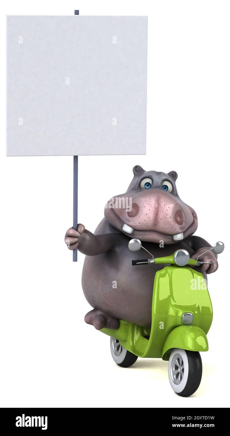 Fun Hippo - 3D-Darstellung Stockfoto