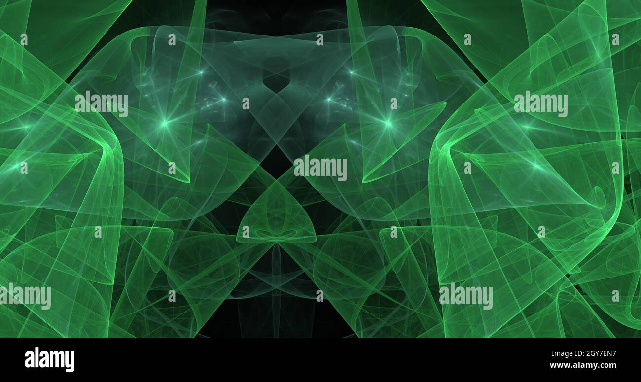 Fraktale grüne Schleier als Hintergrund nützlich Stockfoto