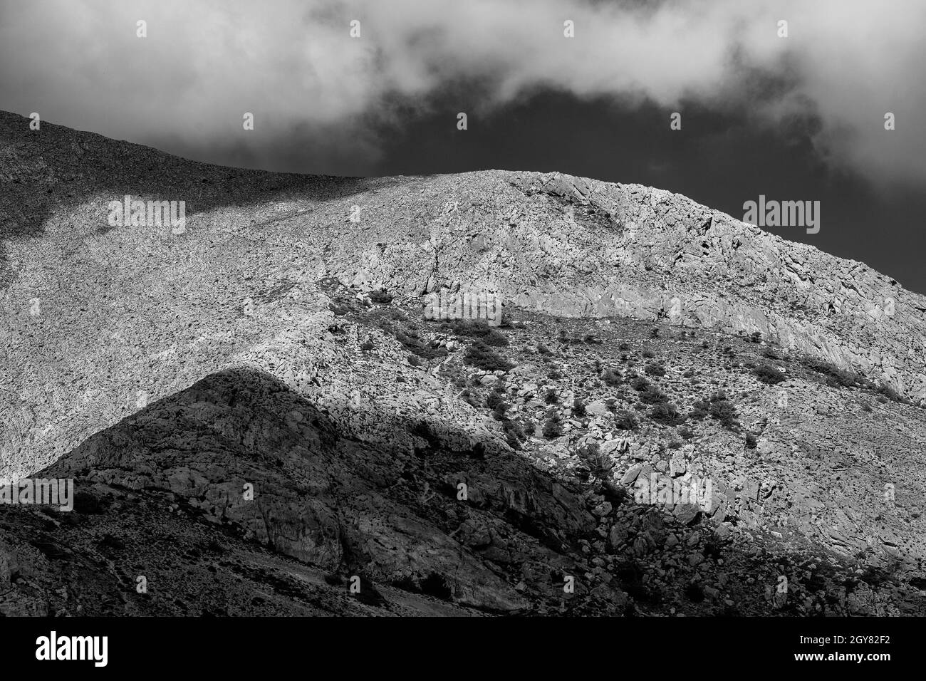 Panoramablick von der archäologischen Stätte des antiken Thera auf Santorini Stockfoto