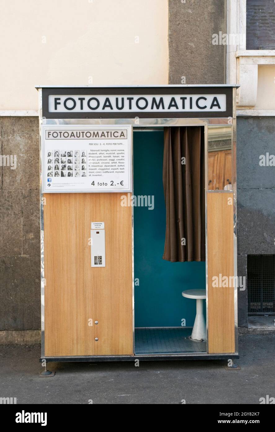 Fotopass-Stand in Italien Stockfoto