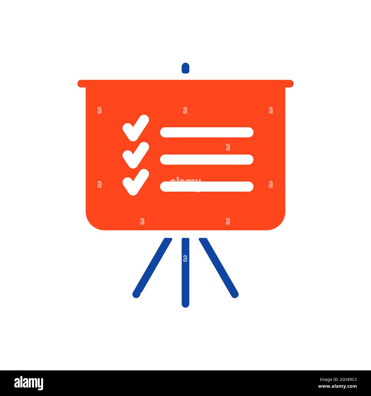 Statistiken im Trainingsboard umreißen Glyphen-Symbol. Planungsschild. Unternehmen. Graph-Symbol für Ihr Website-Design, Logo, App, UI. Vektorgrafik, E Stockfoto