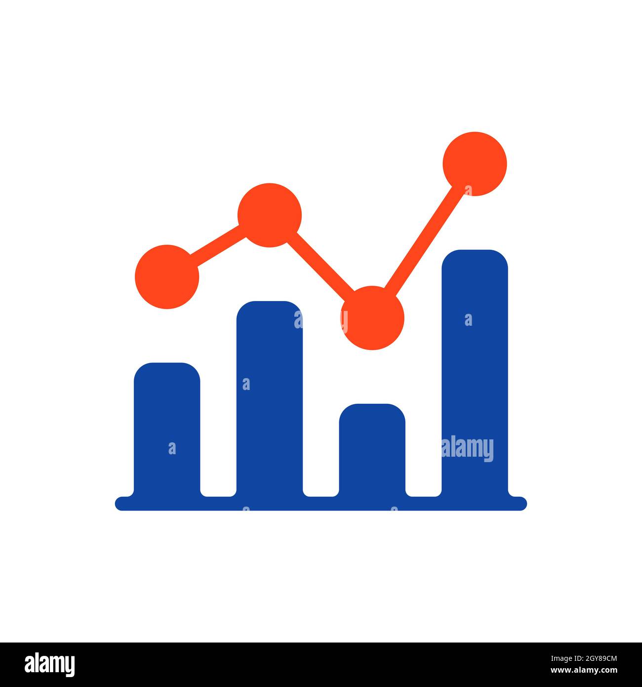 Grafik in modischem Glyphen-Symbol mit Umriss. Finanzzeichen. Graph-Symbol für Ihr Website-Design, Logo, App, UI. Vektorgrafik, EPS10. Stockfoto