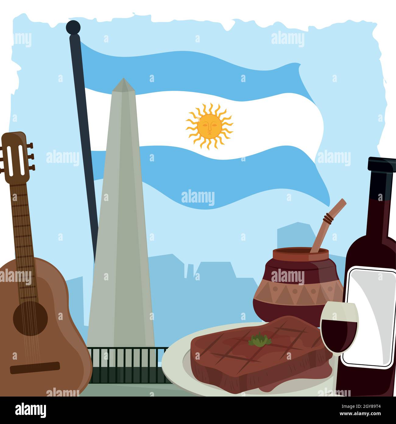 argentinien Kultur und Folk Stock Vektor