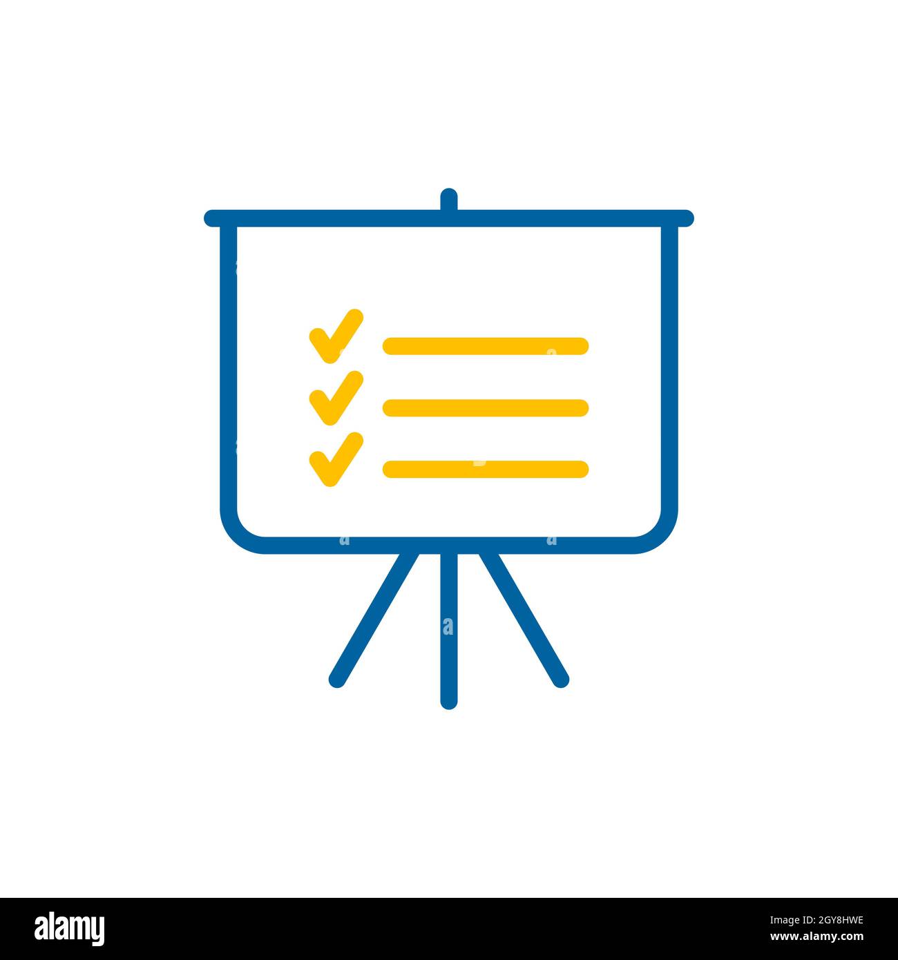 Symbol für die Gliederung der Statistiken im Schulungsboard. Planungsschild. Unternehmen. Graph Symbol für Ihre Website-Design, Logo, App, UI. Vektorgrafik, EPS10. Stockfoto
