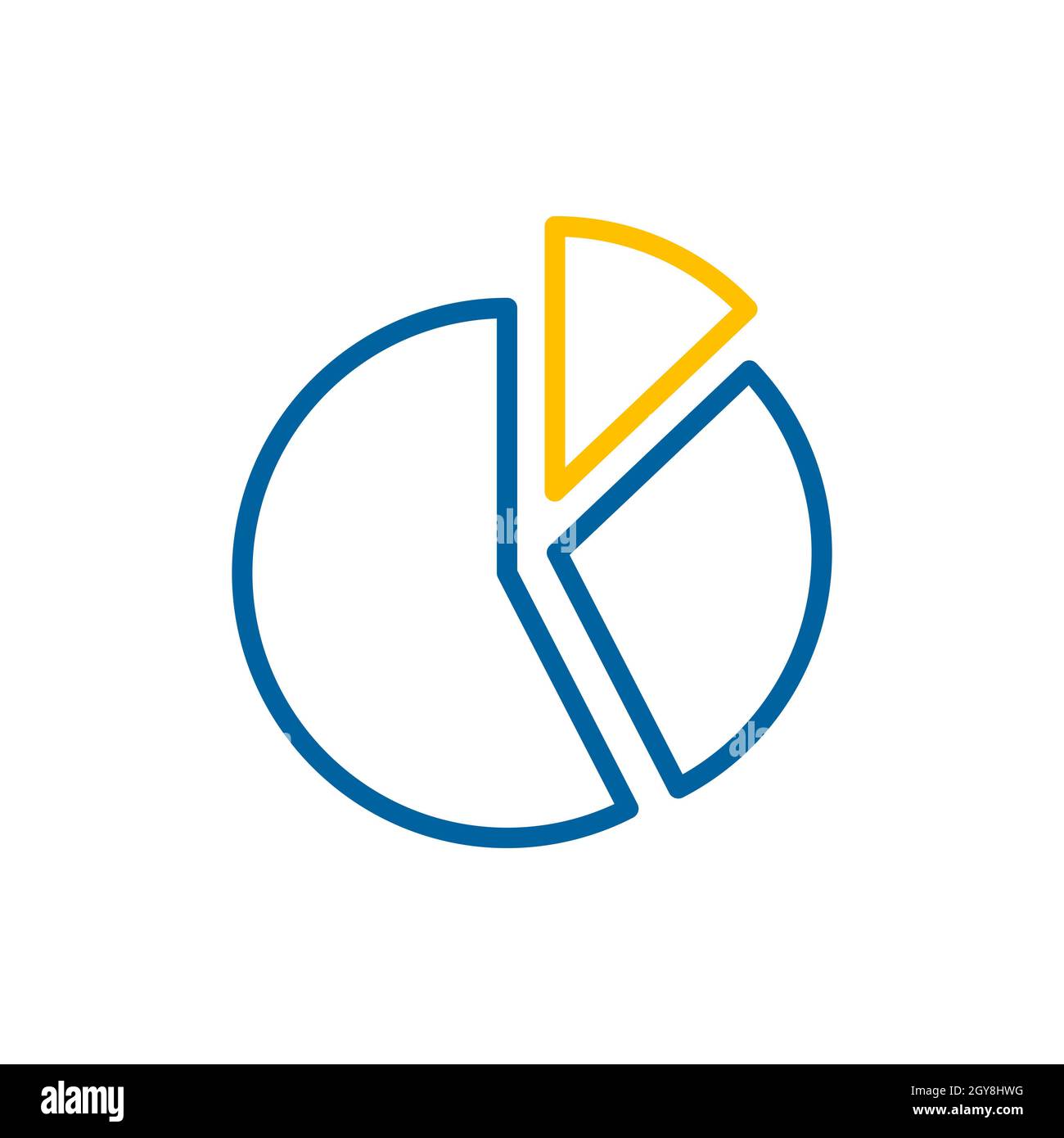 Symbolvektor für das Kreisdiagramm. Finanzzeichen. Graph Symbol für Ihre Website-Design, Logo, App, UI. Vektorgrafik, EPS10. Stockfoto