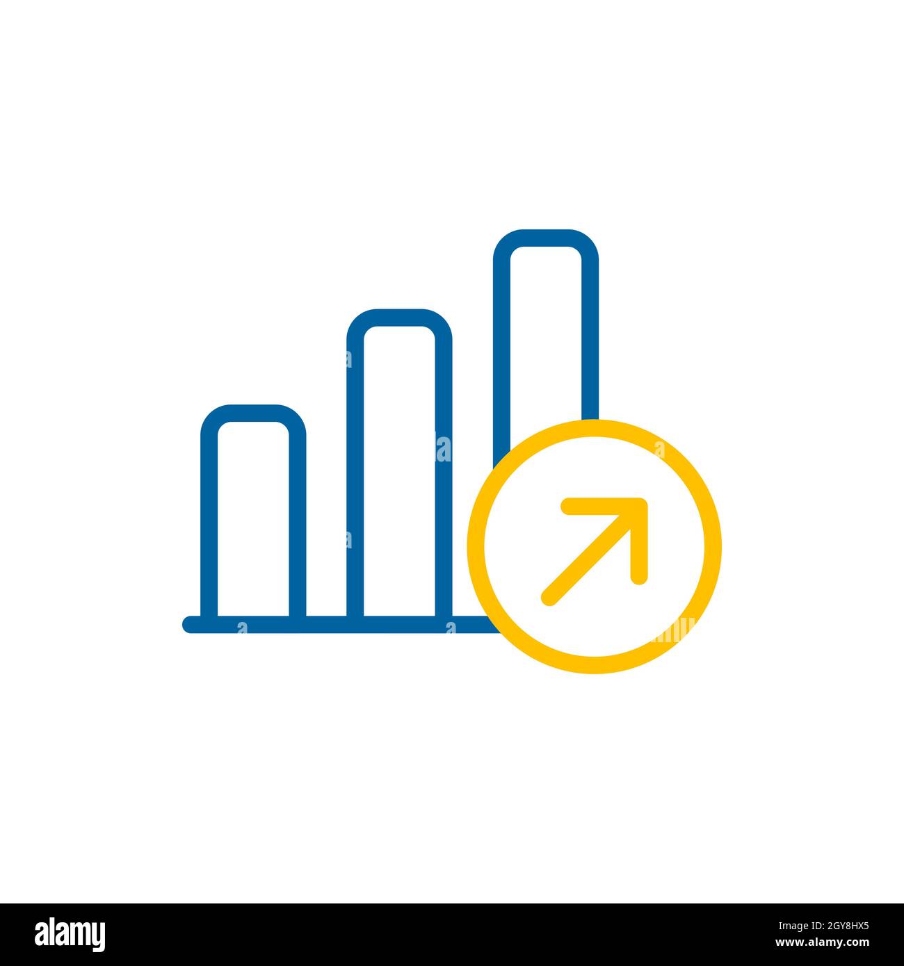 Symbol für den Umriss des Wachstumsdiagramms. Finanzzeichen. Graph Symbol für Ihre Website-Design, Logo, App, UI. Vektorgrafik, EPS10. Stockfoto