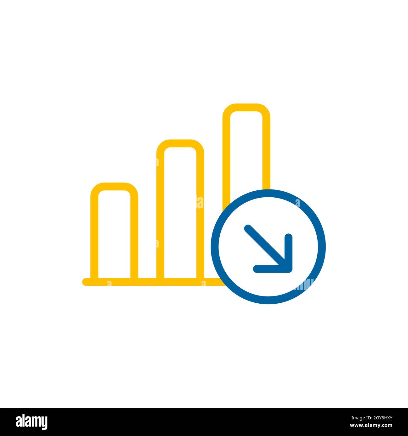 Symbol „Umrisslinie verkleinern“. Büroschild. Graph Symbol für Ihre Website-Design, Logo, App, UI. Vektorgrafik Stockfoto