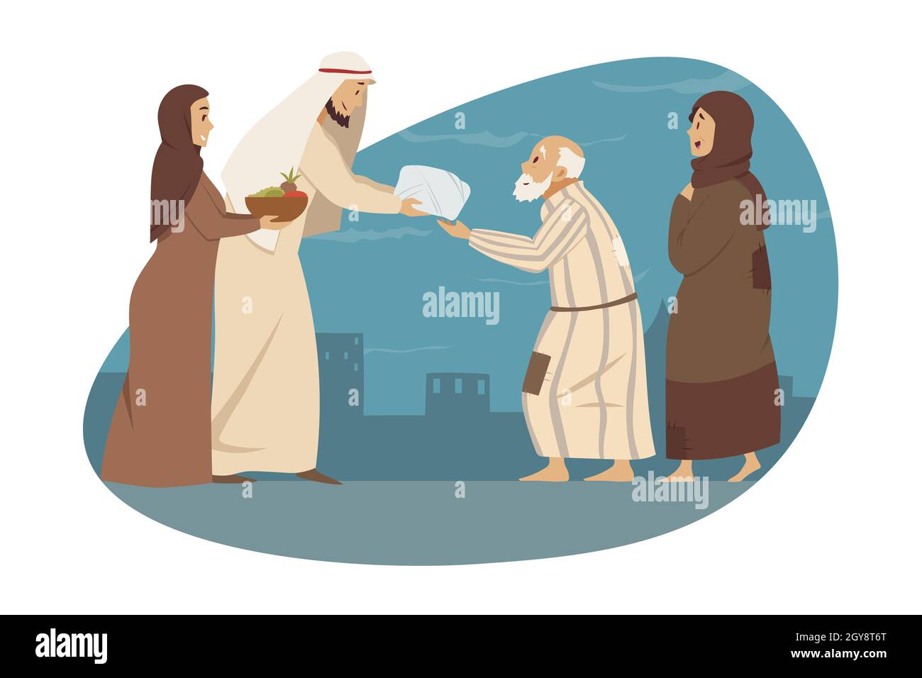 Familie, Liebe, Urlaub, islam, Eid al Fitr Konzept. Junger Mann Frau