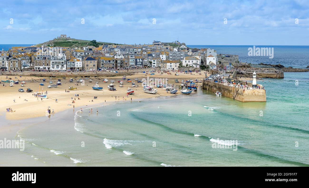 St Ives an der Nordküste von Cornwall in England Stockfoto