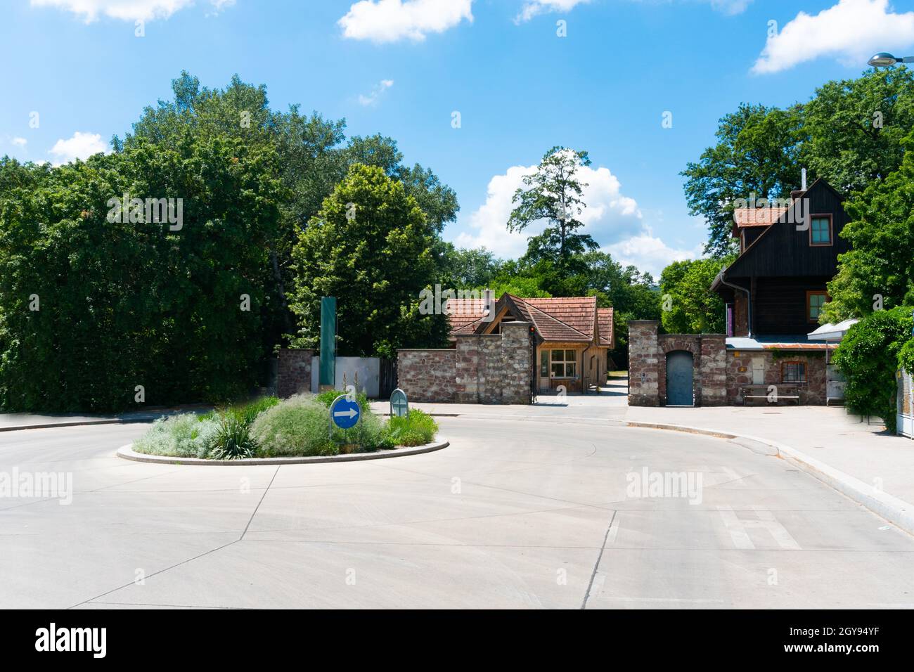 Lainzer Tiergarten in Wien. Eingang in den berühmten Tierpark in der Hauptstadt von Österreich. Stockfoto