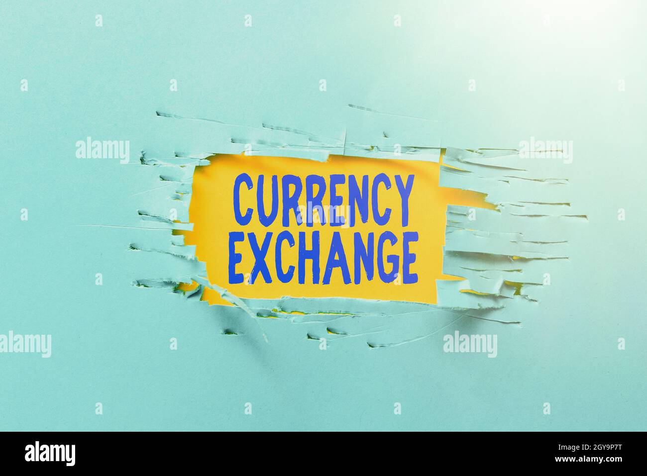 Textschild mit Währungs- und Geschäftskonzept-Kurs, zu dem eine Währung gegen eine andere ausgetauscht wird, um neue Ideen und Anregungen zu sammeln Stockfoto