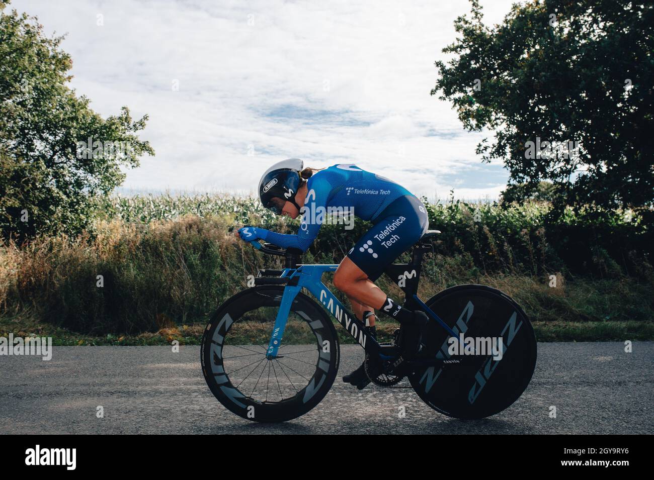 Atherstone, Großbritannien. 6. Oktober 2021 Radtour für Frauen, Etappe 3. Individueller Zeitversuch; Atherstone bis Atherstone. Alicia Blanco Gonzalez. Kredit: Aktion Plus Sport Bilder/Alamy Live Nachrichten Stockfoto