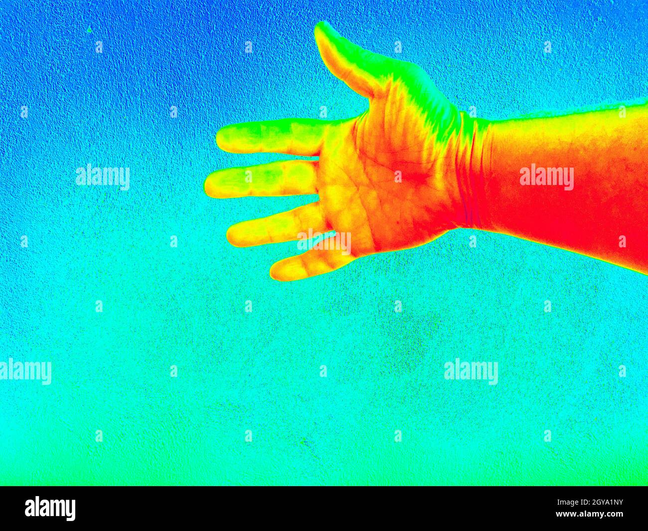 Wärmebild-Aufzeichnungen von Temperaturunterschieden im Infrarotlicht Stockfoto