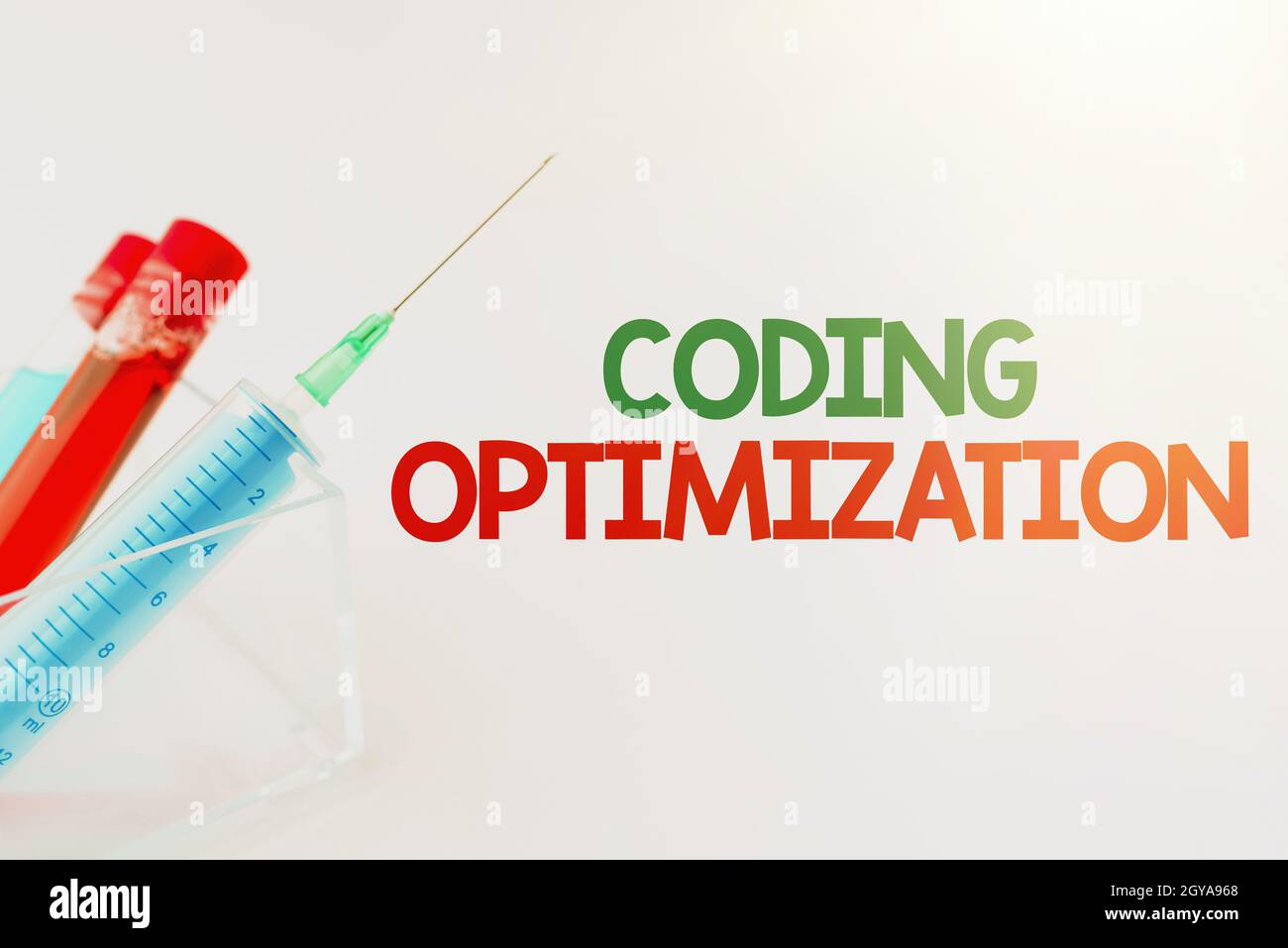 Konzeptionelle Bildunterschrift Codierung Optimierung, Konzept Bedeutung Methode der Code-Änderung zur Verbesserung der Code-Qualität Präsentation von medizinischen Proben Labortest Stockfoto
