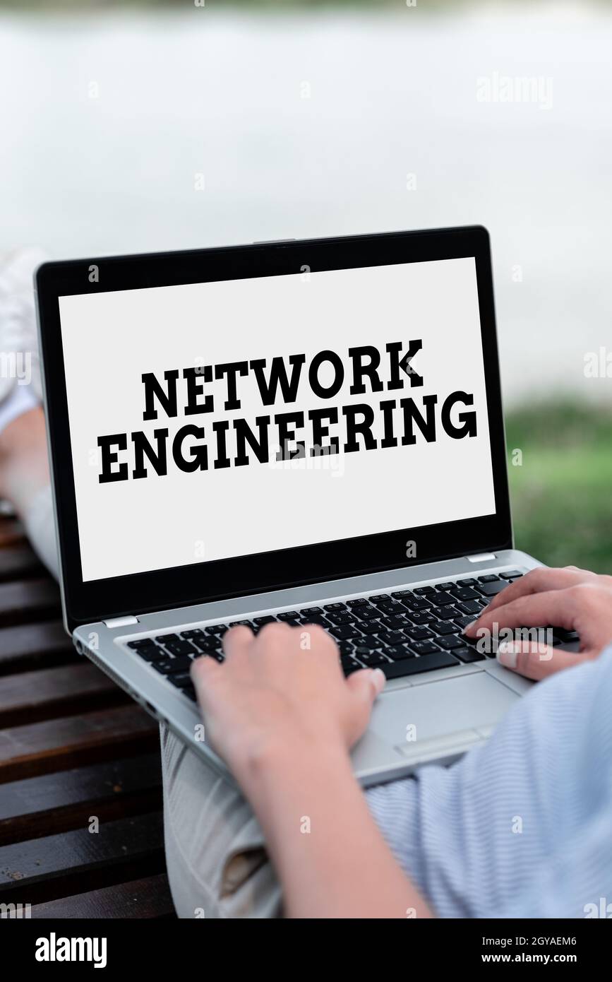 Konzeptunterschrift Network Engineering, Business Overview Feld, das sich mit der Anforderung von Internetworking-Diensten befasst sprach- und Videoanrufe Capabilitie Stockfoto