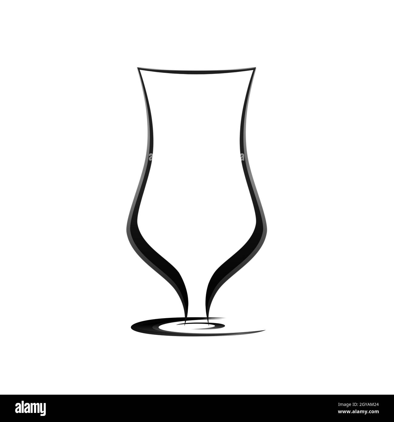 Cocktailglas isoliert auf weißem Hintergrund Illustration Stockfoto