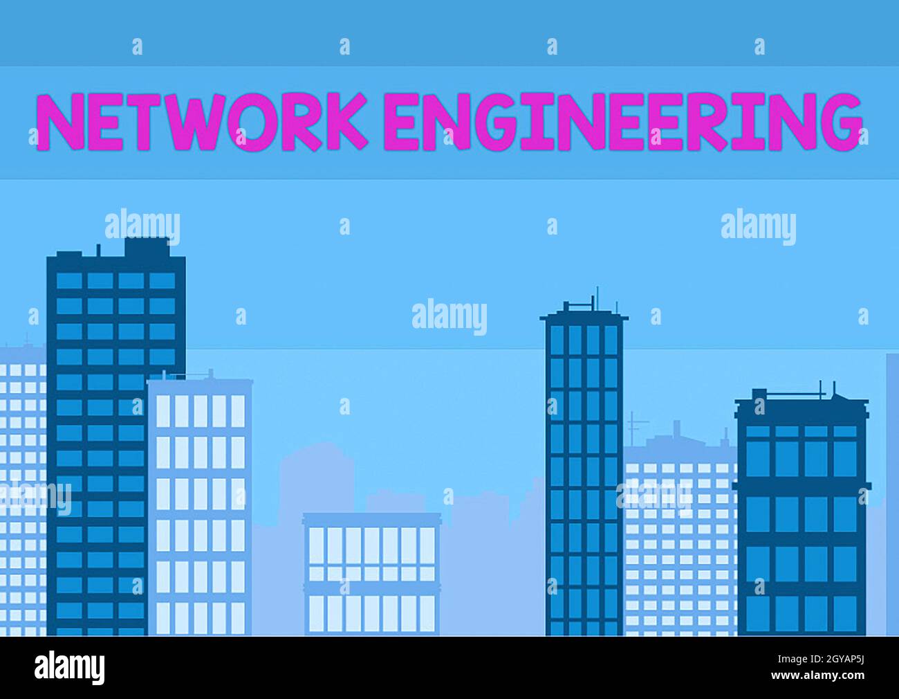 Hand schreiben Zeichen Netzwerk-Engineering, Internet-Konzept Feld mit internetworking Service Anforderung mehrere Wolkenkratzer Zeichnung betroffen angezeigt Stockfoto