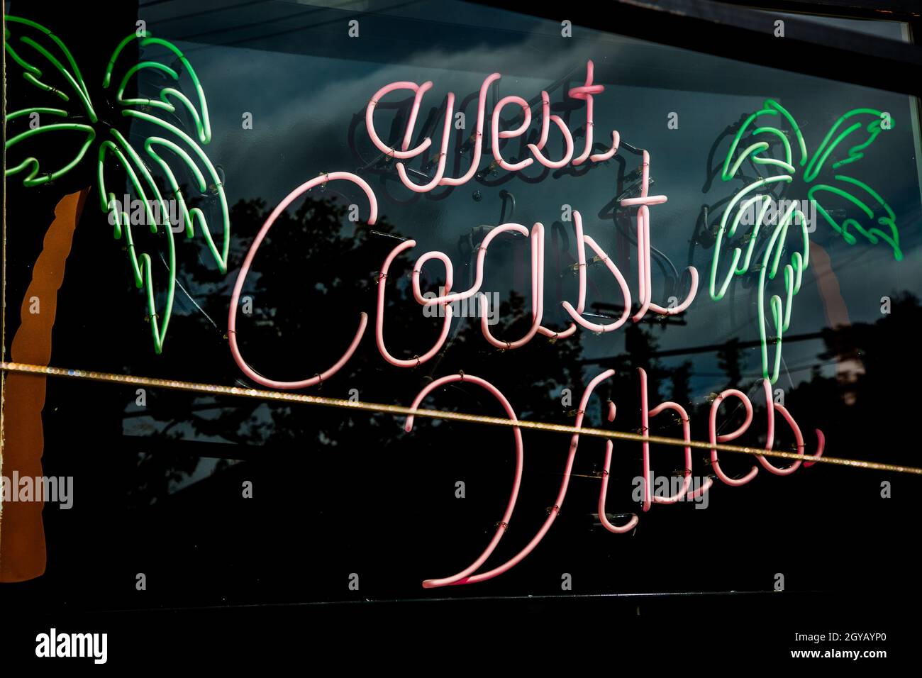 Schild „West Coast Vibes“ Stockfoto