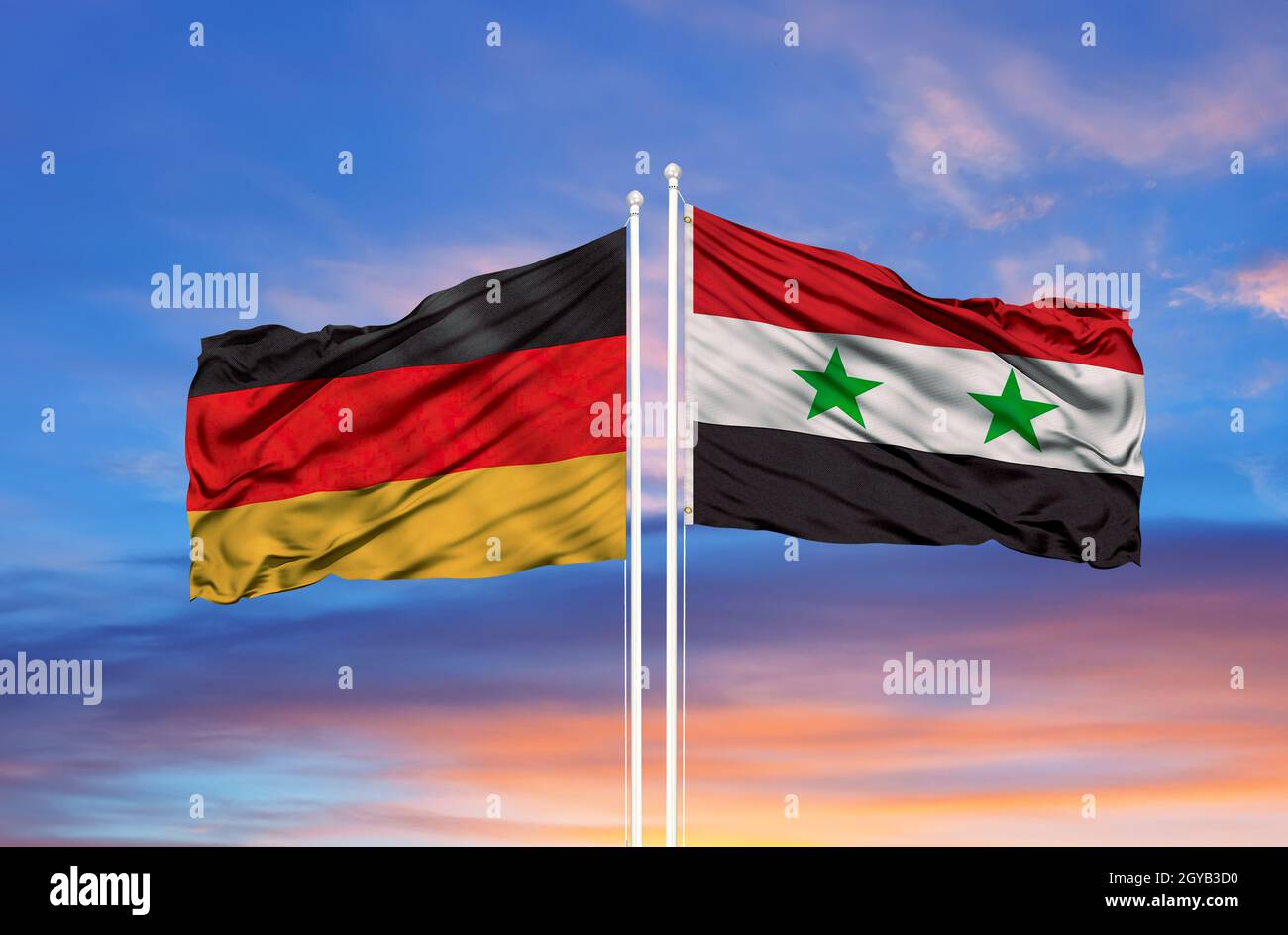 Flagge Syrien - Deutschland