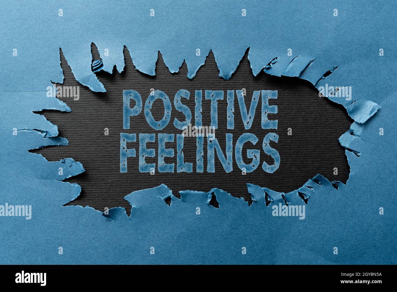 Textzeichen, das positive Gefühle zeigt, Geschäftsübersicht jedes Gefühl, in dem es einen Mangel an Negativität oder Traurigkeit gibt Denken Neue Schreibkonzepte, brechen Stockfoto