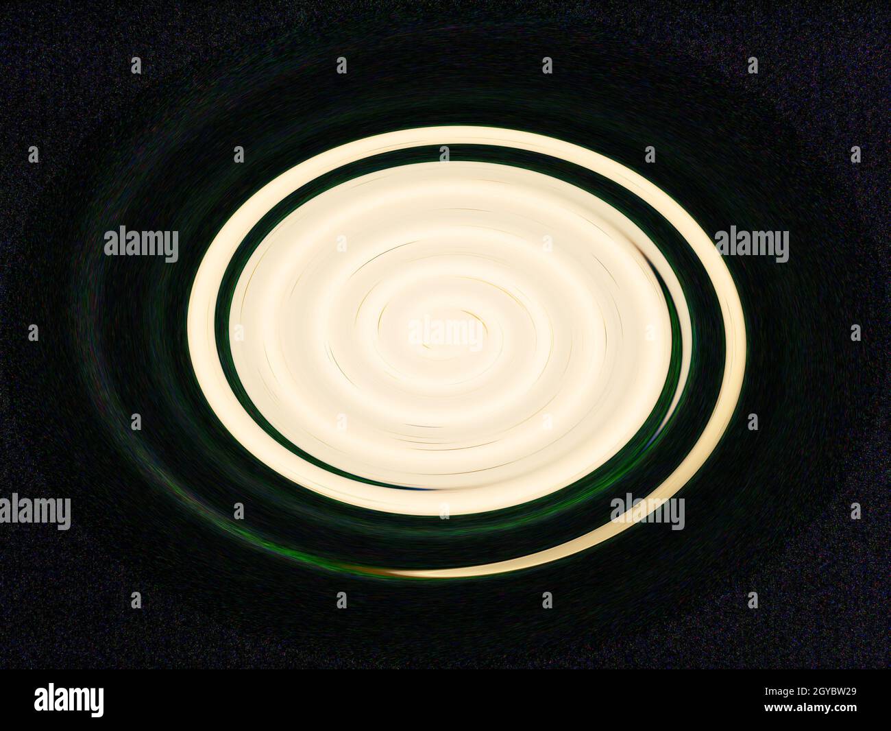 Abstrakte Illustration von weißen Spiralen im Raum. Weiße Kreisel auf schwarzem Hintergrund. Spiralen von Galaxien. Fantastische Illustration. Platz. Hintergrund-ima Stockfoto