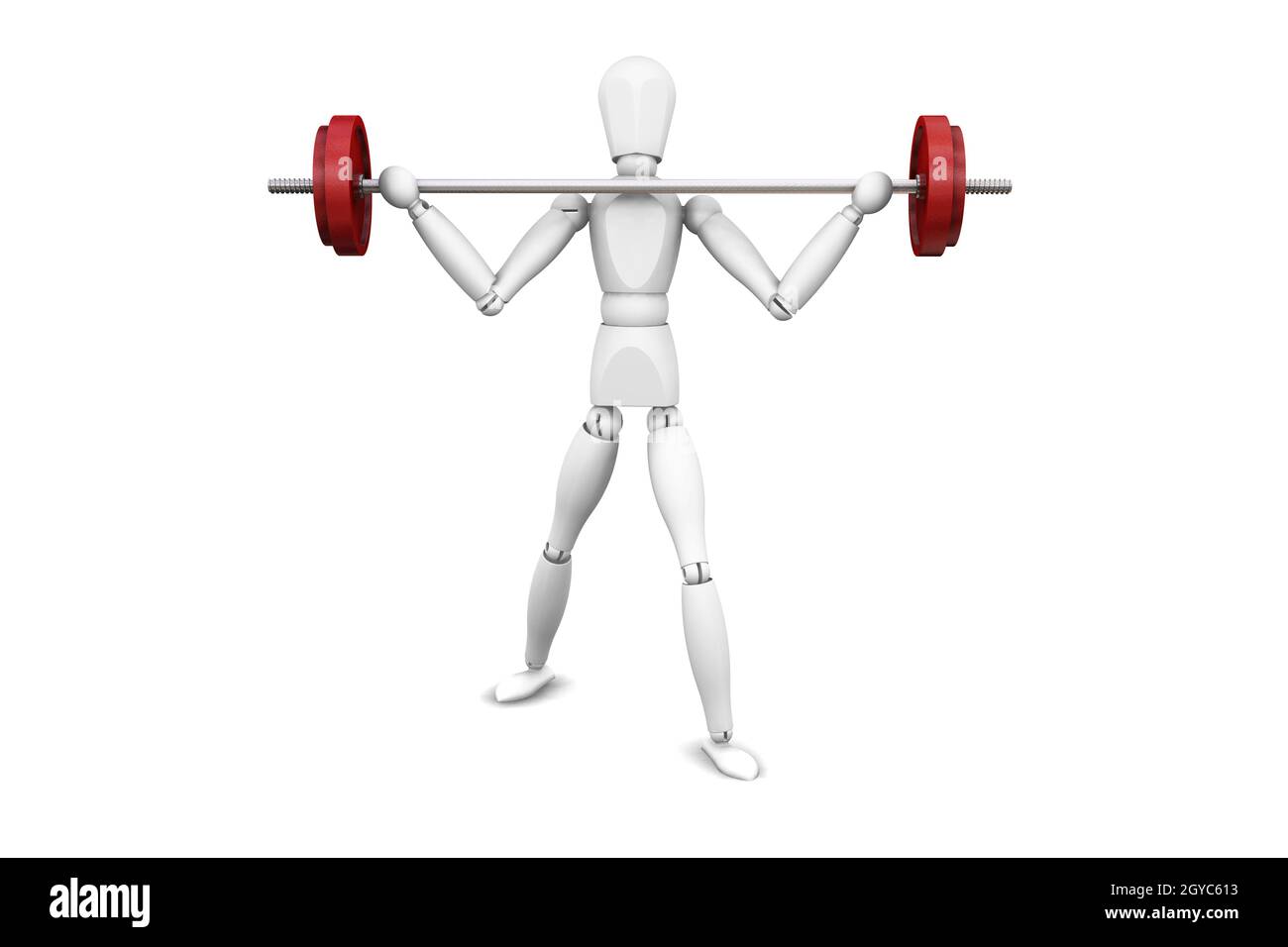 3D Render von jemandem Gewichte heben Stockfoto
