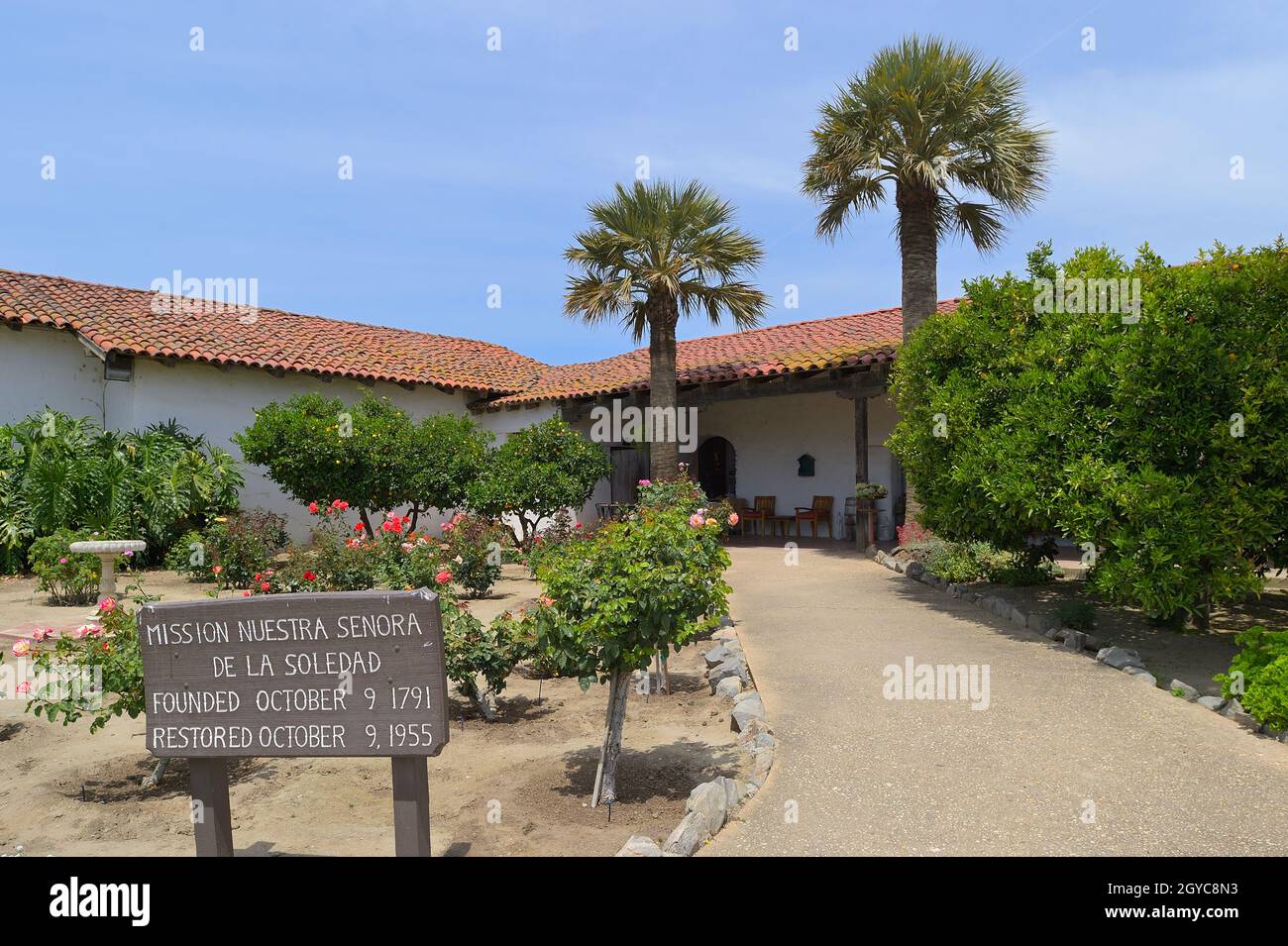 Die historische Mission Nuestra Señora de la Soledad, California CA Stockfoto