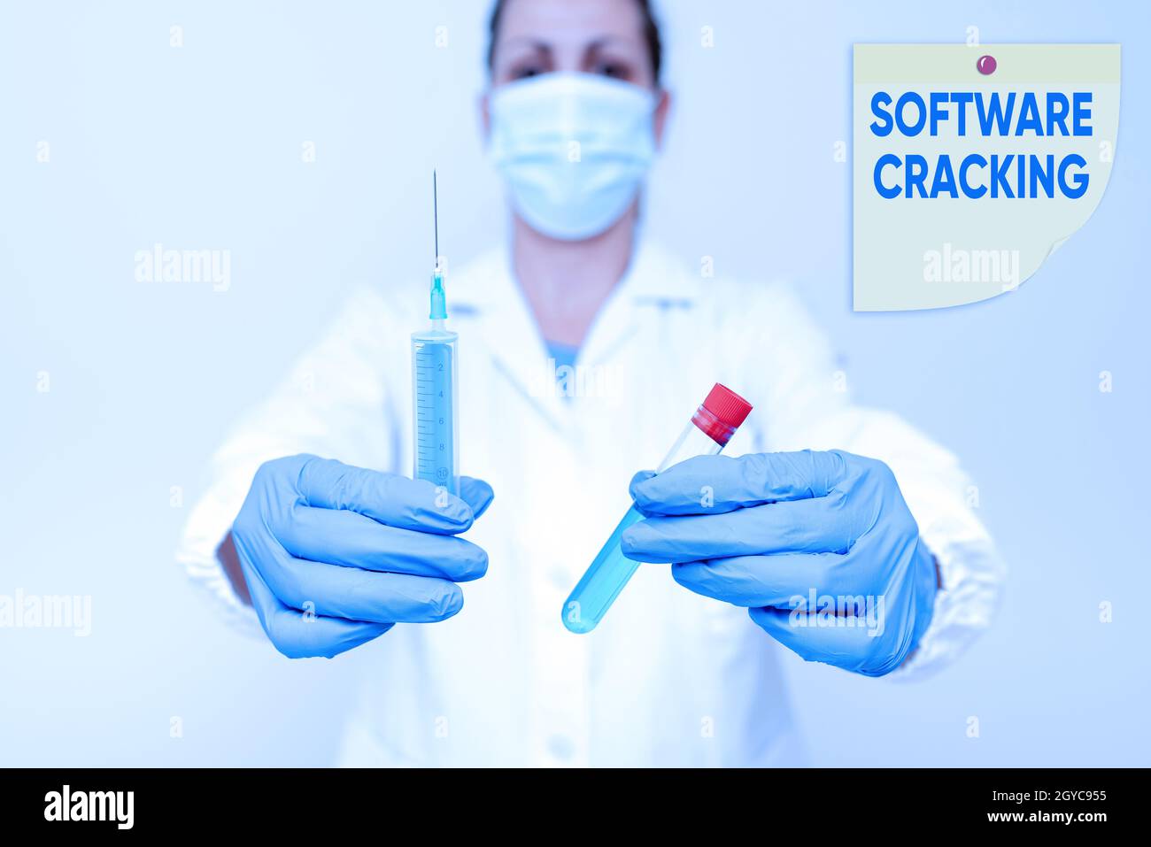 Konzeptionelle Anzeige Software Cracking, Business-Schaufenster Änderung von Software zum Entfernen oder Deaktivieren von Funktionen Vorbereitung medizinischer Impfstoff präsentiert Ne Stockfoto