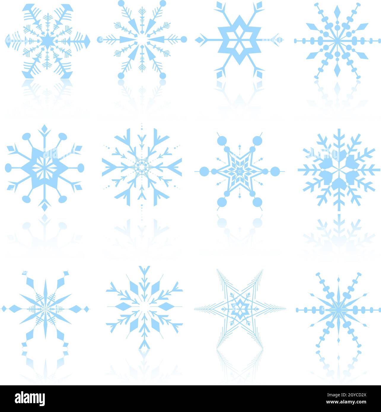 Detaillierten Schneeflocke Entwürfe Stockfoto