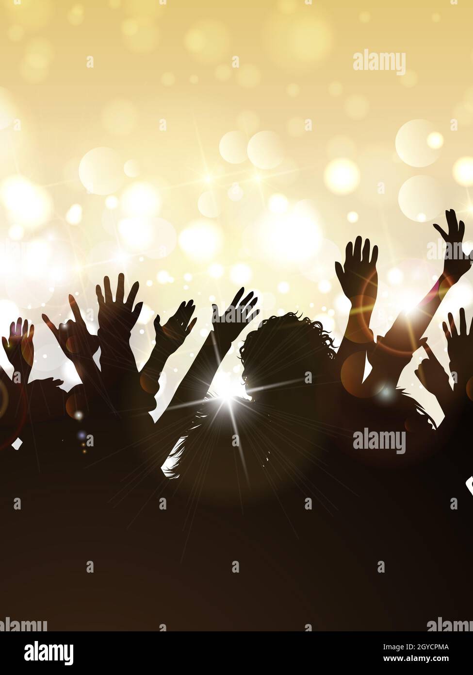 Silhouette der Party-Crowd auf Weihnachten Hintergrund Stockfoto
