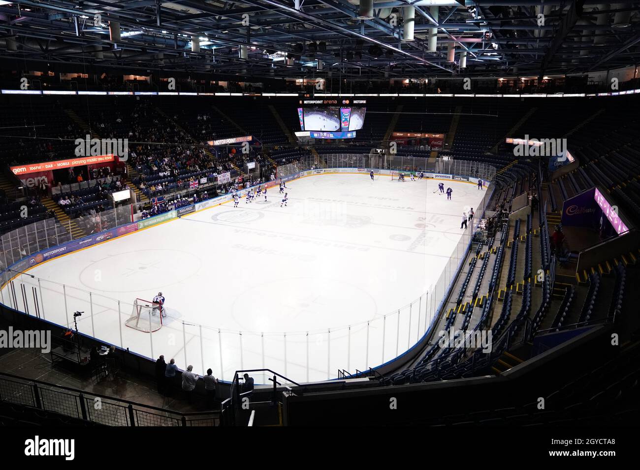 Während der Olympischen Spiele 2022 in Peking, in der Motorpoint Arena, Nottingham, spielen die Frauen in der Vorqualifizierung des zweiten Runde der Gruppe F. Stockfoto