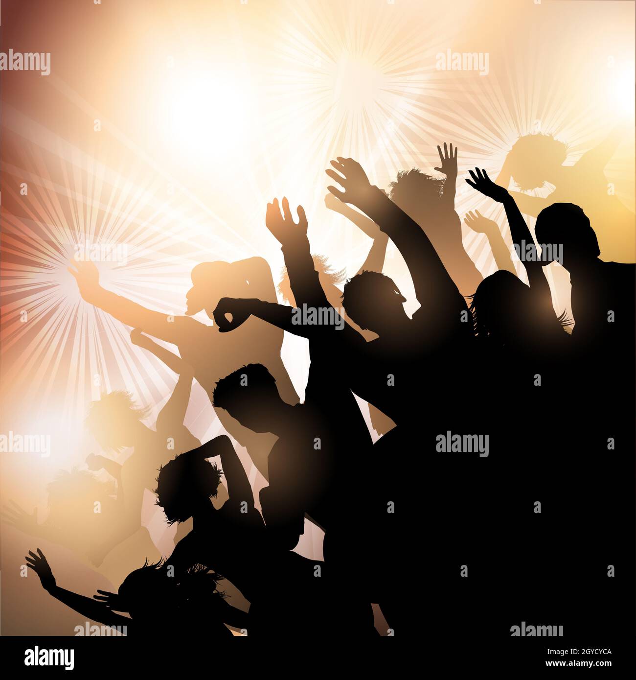 Silhouette der Party-crowd Stockfoto