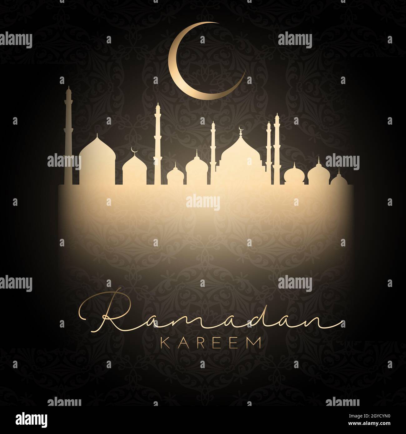 Ramadan Kareem Hintergrund mit stark vereinfachten Design Stockfoto