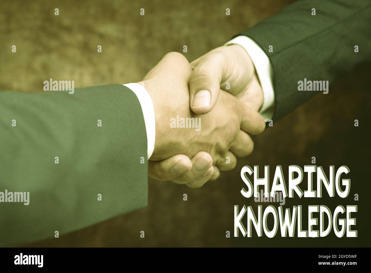 Handschriftentext Wissen teilen, Wort für Wissen wird zwischen den zeigend oder Organisationen ausgetauscht zwei professionelle gut gekleidete Corporate Businessmen Stockfoto