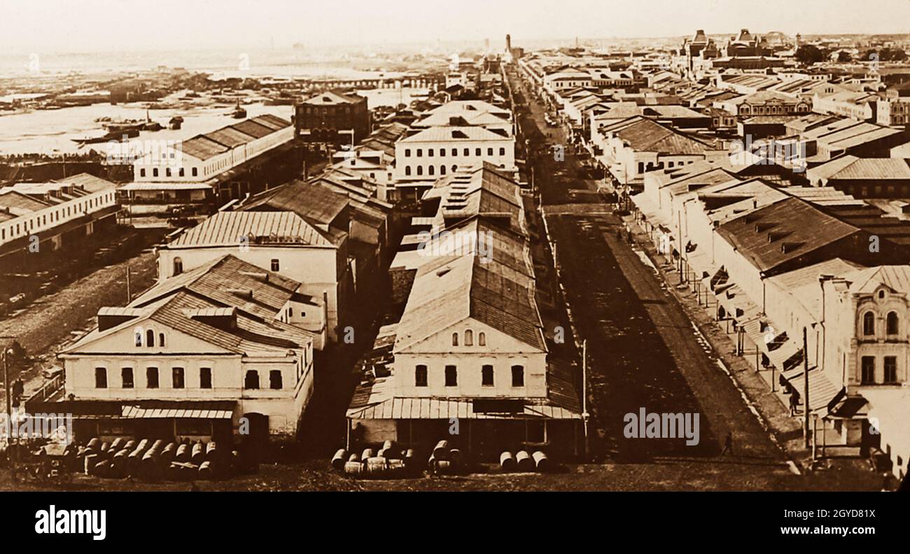 Holzhaus, Nowgorod, Russland, Anfang des 20. Jahrhunderts Stockfoto