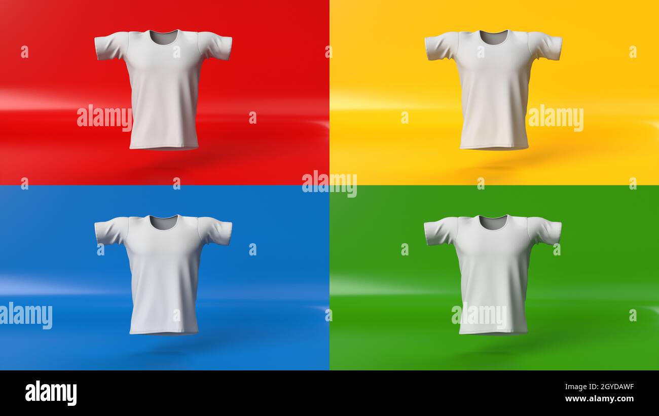 3d realistisches Rendering von Mens T Shirt Clean leere Schablone, Modell für Design, Logo Stockfoto