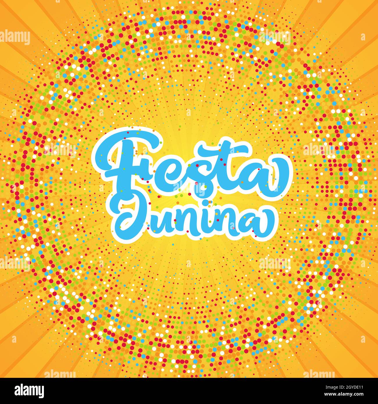 Festa Junina Hintergrund mit Starburst-Design Stockfoto