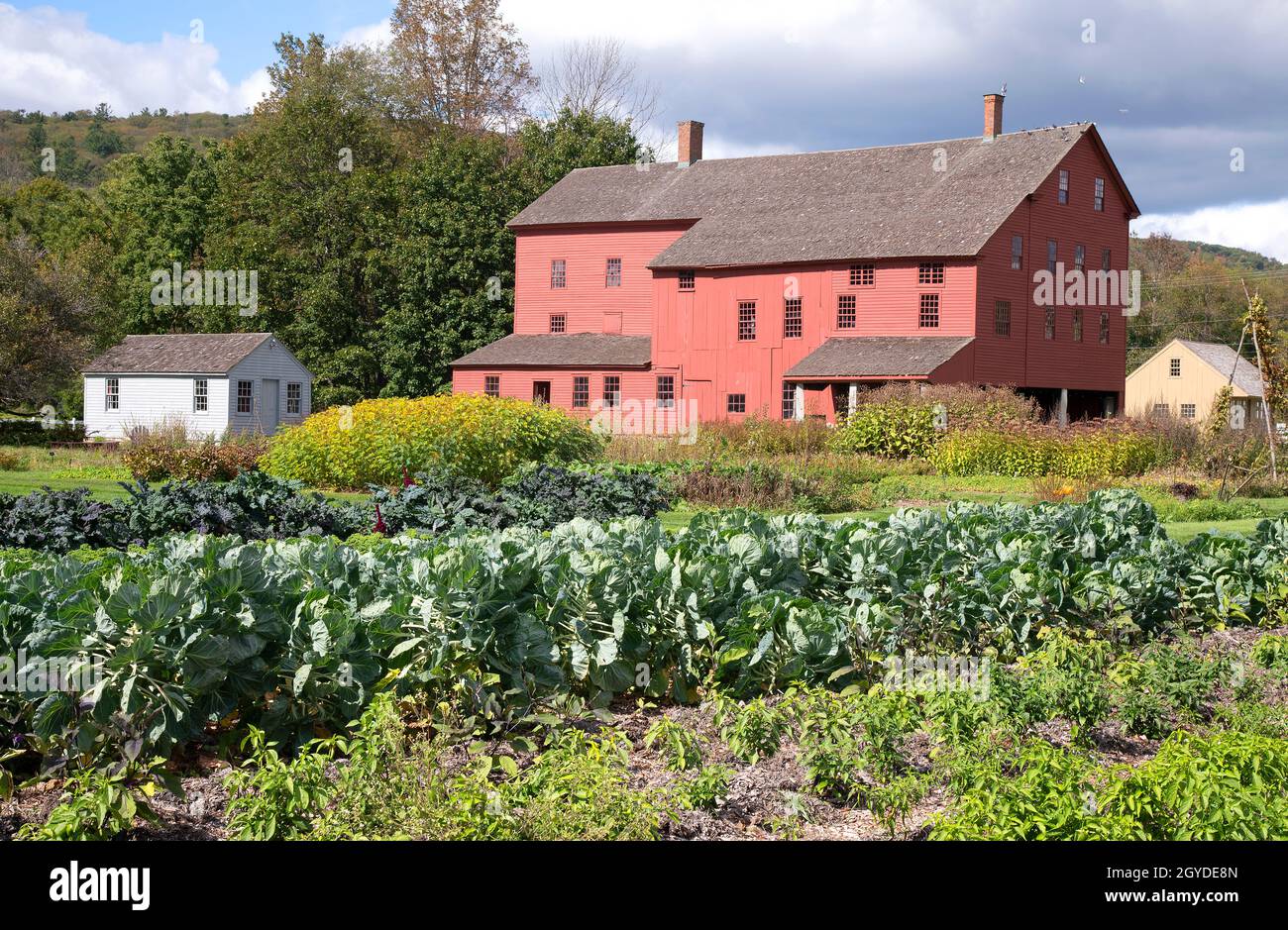 Hancock Shaker Museum, Pittsfield, Massachusetts, USA - Eine Shaker-Gemeinde, die in den 1780er Jahren gegründet wurde. Gebäude für Wäscherei und Maschinenhalle. Stockfoto