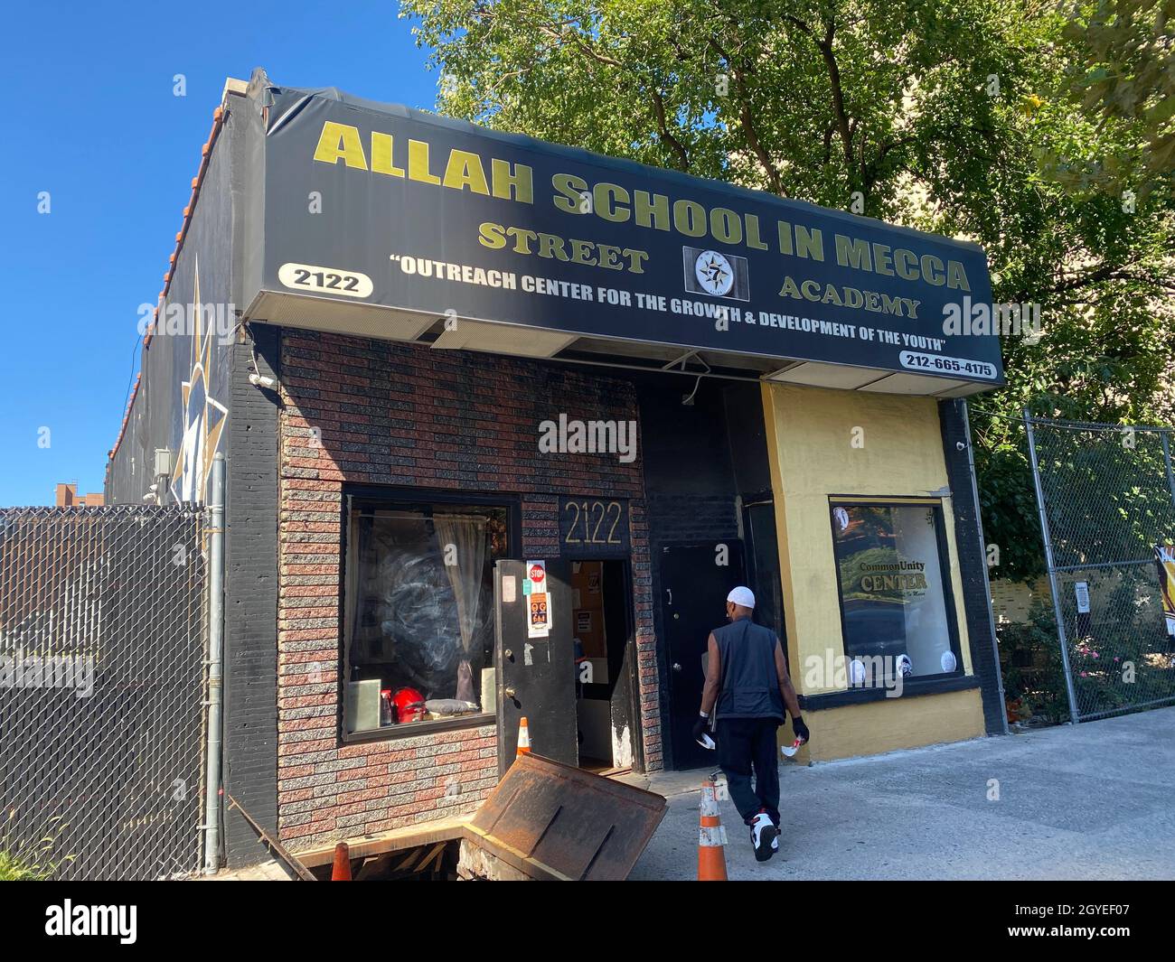 Allah School of Mekka Street Academy, um Jugendlichen im Stadtteil Harlem in Manhattan, NYC, zu helfen. Stockfoto