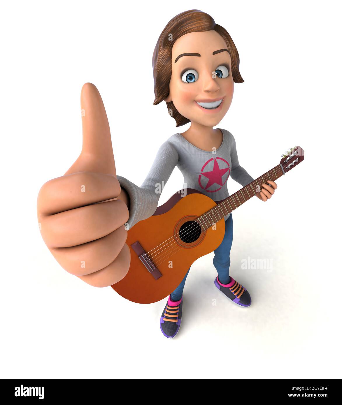 Spaß 3D Cartoon Teenager Mädchen Stockfoto